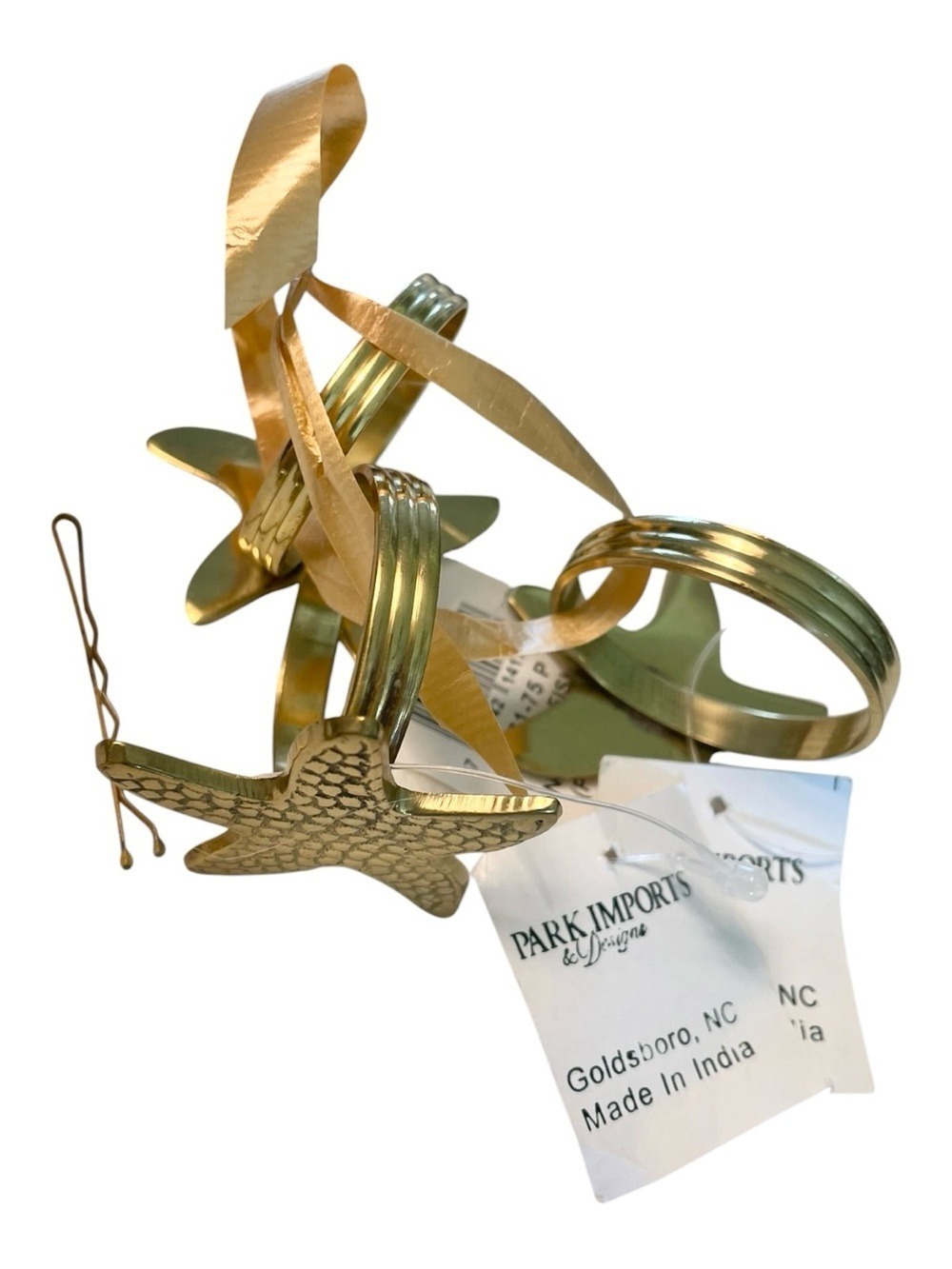 Park Imports Gold Starfish Napkin Rings Set of 3